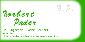 norbert pader business card